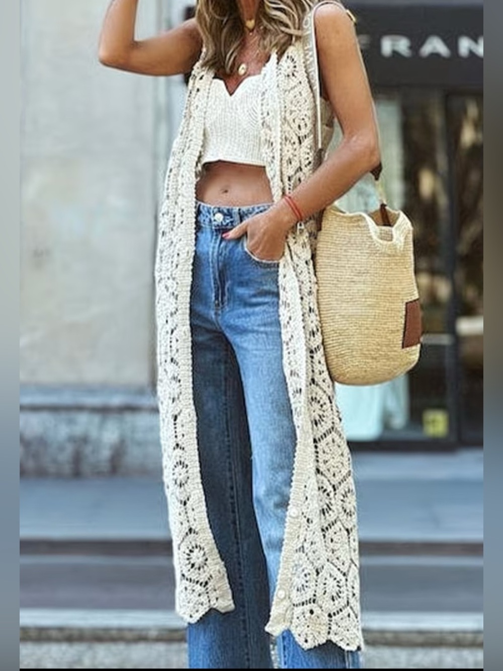 Bohemian Crochet Maxi Cardigan/Dress O/S (fits most)